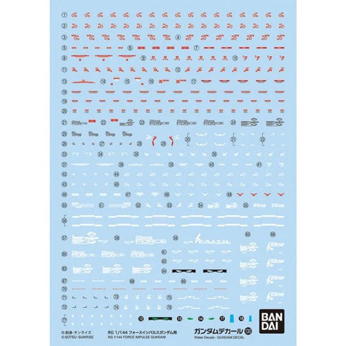 Bandai 50621631 Decal No.130 RG 1/144 Force Impulse Gundam