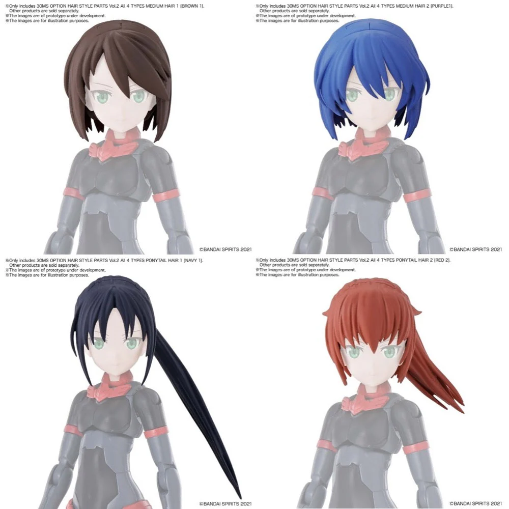 Bandai 5063285 Option Hair Style Parts Vol.2 All 4 Types 30MS - Image 2