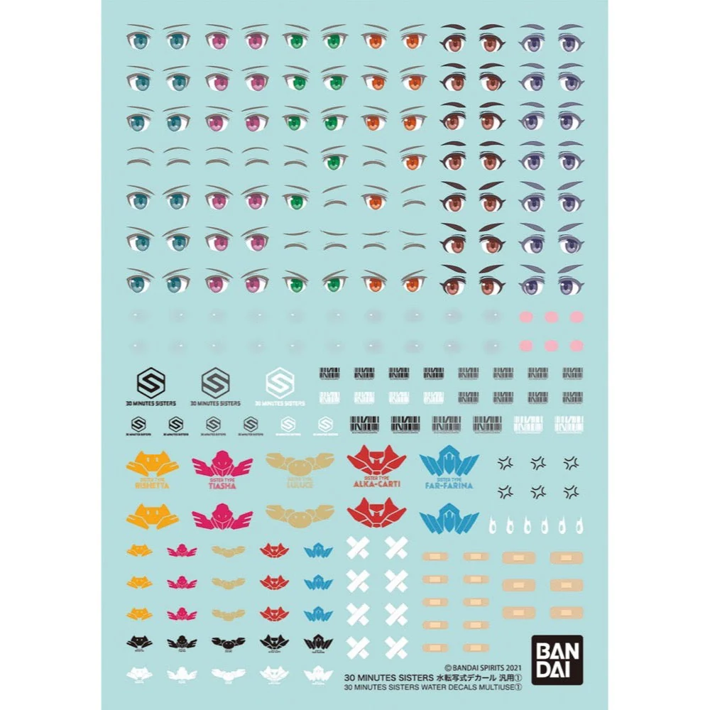 Bandai 5063713 30 Minutes Sisters Water Decals Multiuse 1 30MS
