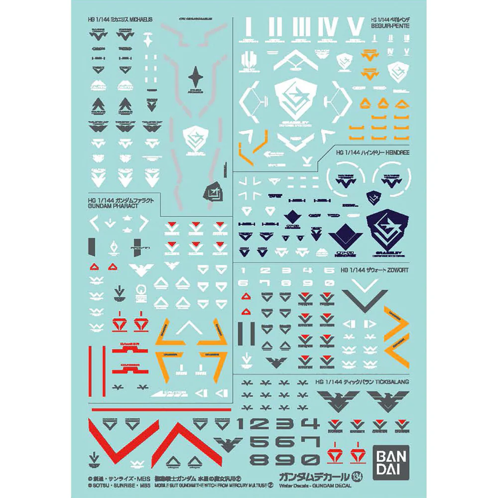 Bandai 5065082 134 The Witch from Mercury Multiuse 2 Gundam Decal