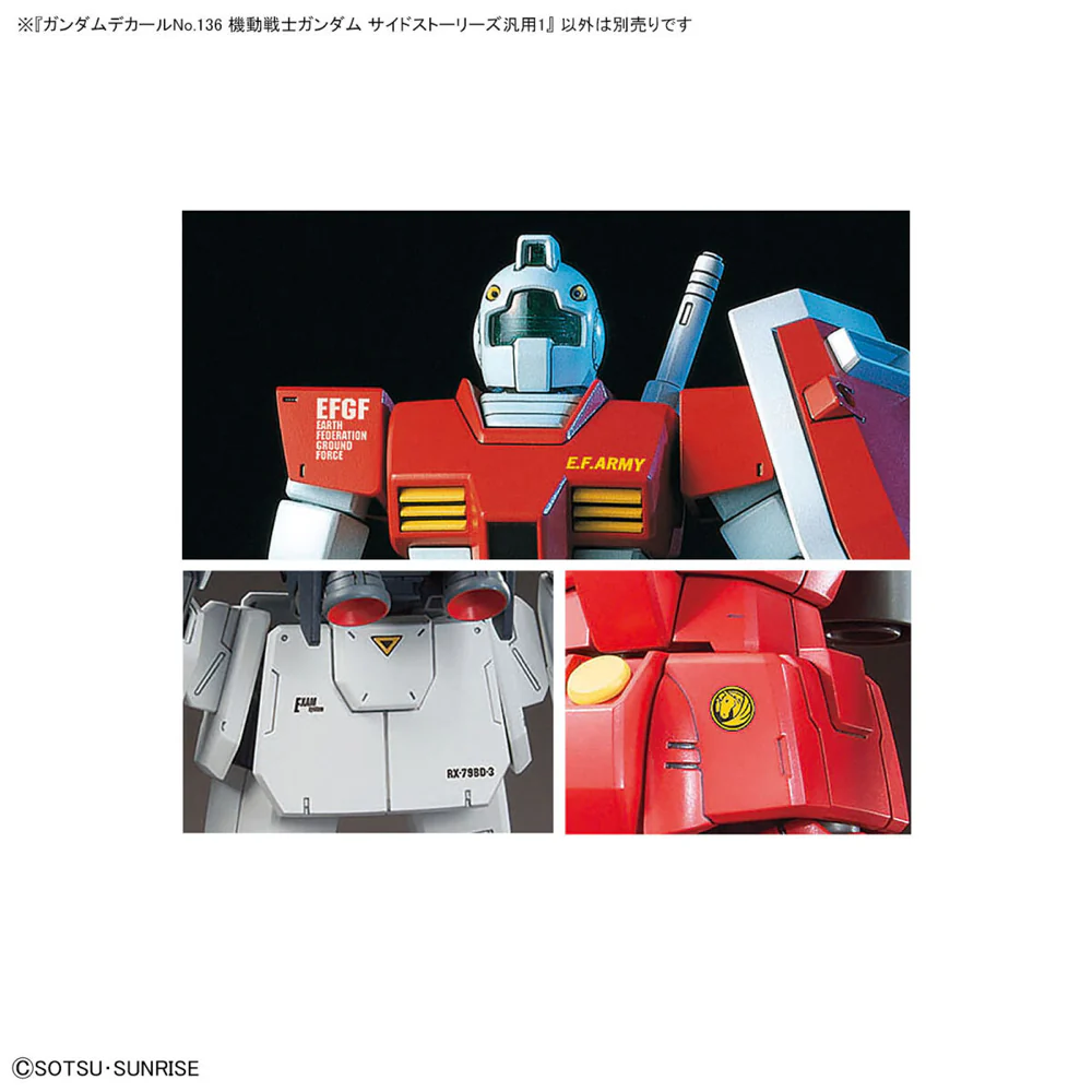 Bandai 5065084 136 Mobile Suit Gundam Side Stories Multiuse 1 Gundam Decals - Image 2