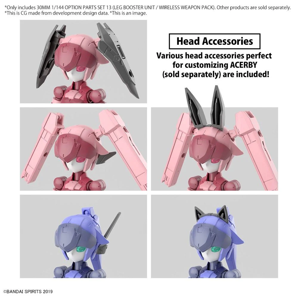 Bandai 5065694 1/144 Option Parts Set 13 (Leg Booster Unit / Wireless Weapon Pack) 30MM - Image 5