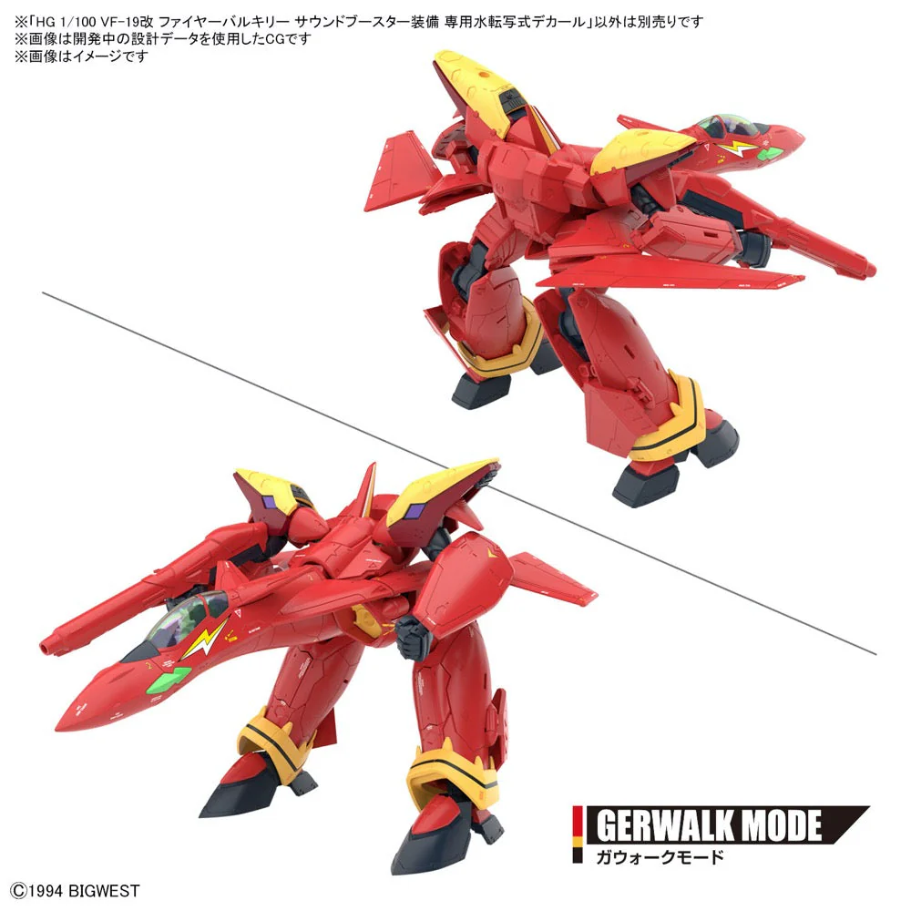 Bandai 50663161 HG 1/100 Vf-19 Custom Fire Valkyrie With Sound Booster Water Decals - Image 5