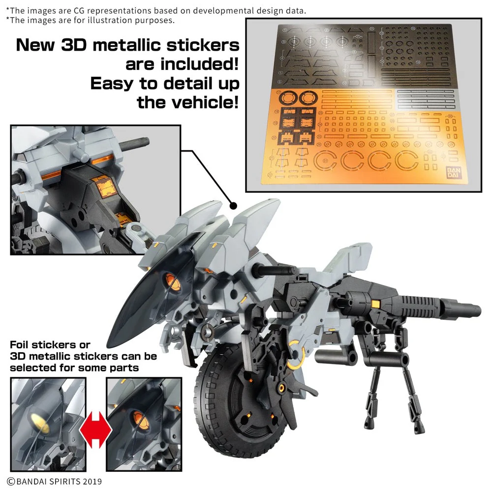 Bandai 5068352 30MM 1/144 Extended Armament Vehicle (Metal Cannon Bike Ver.) - Image 16