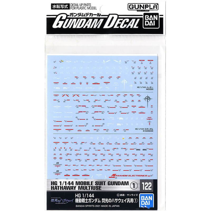 Bandai 50619861122 Mobile Suit Hathaway Multiuse 1 Gundam Decal - Image 2