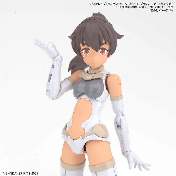 Bandai 5063359 Option Hand Parts White/Black 30MS - Image 8