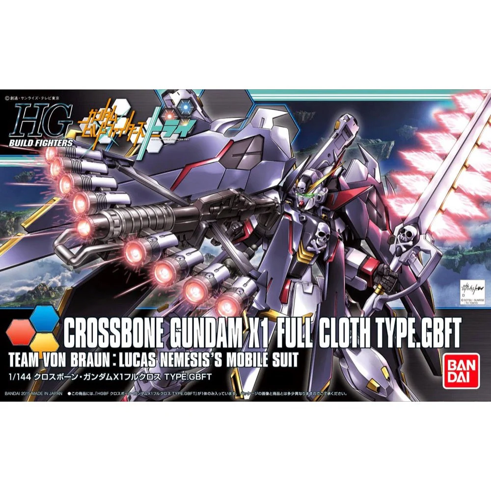 Bandai 5057720 HGBF 1/144 Crossbone Gundam X1 Full Cloth Version Gundam Build Fighters