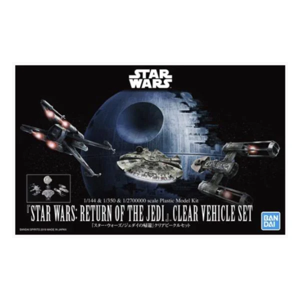 Bandai 5058212 Star Wars Return Of The Jedi Clear Vehicle Set three scales