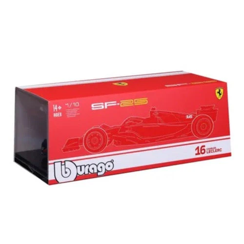 Bburago 16822L 1/18 Ferrari SF-25 No.16 Charles Leclerc with Showcase - Image 8