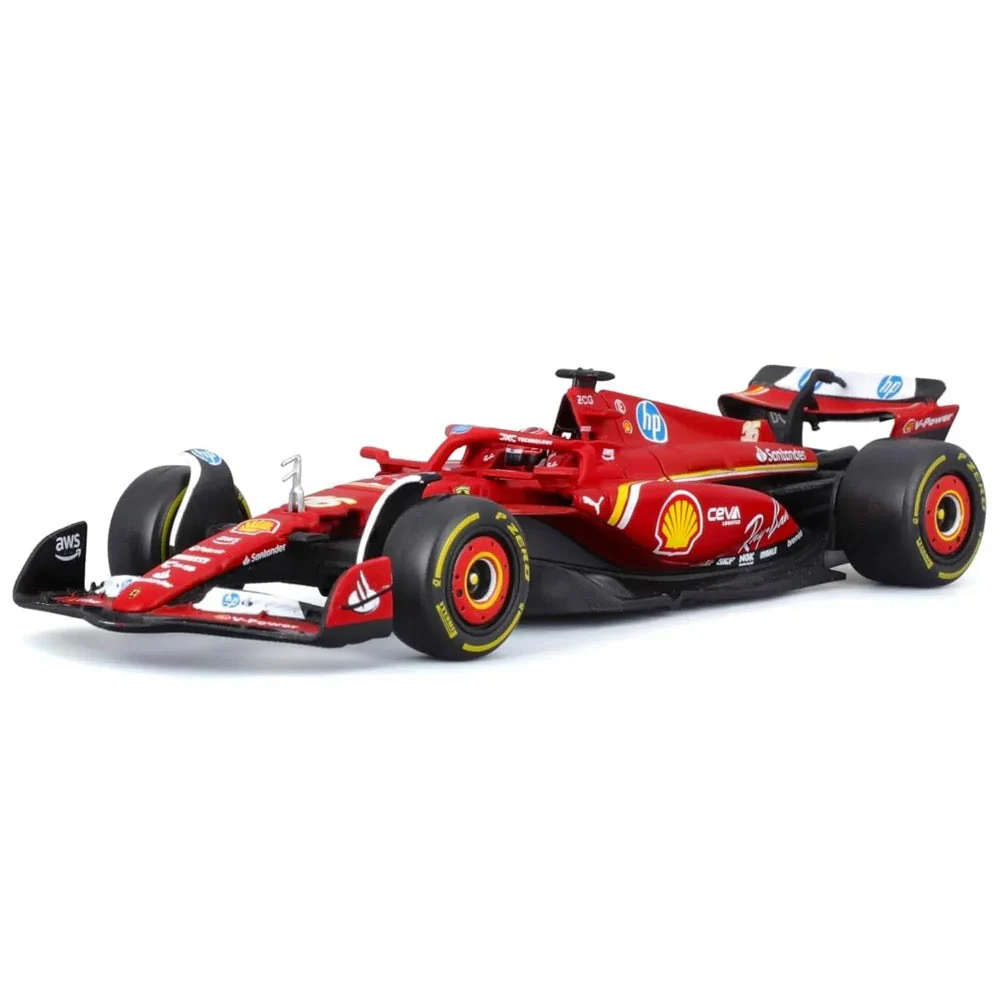 Bburago 26821L 1/24 Ferrari SF-24 2024 No.16 Charles Leclerc with Helmet and Showcase - Image 3