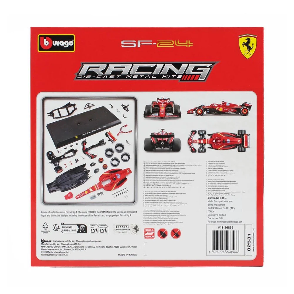 Bburago 26856 1/24 Ferrari SF-24 2024 No.16 Charles Leclerc Model Kit - Image 5