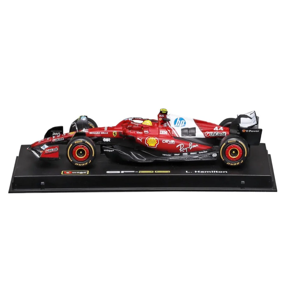 Bburago 36852H 1/43 Ferrari SF-25 No.44 Lewis Hamilton with Helmet and Showcase - Image 3