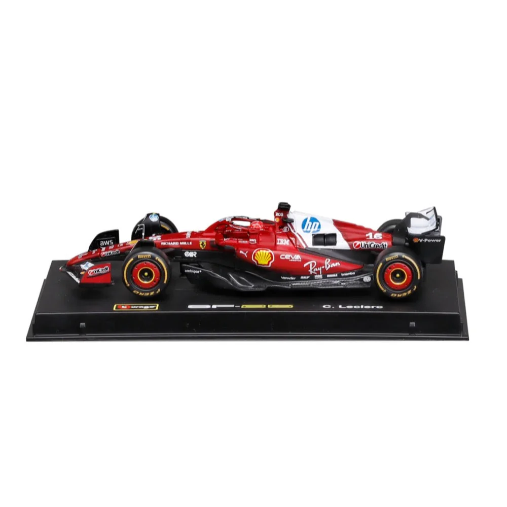 Bburago 36852L 1/43 Ferrari SF-25 No.16 Charles Leclerc with Helmet and Showcase - Image 3