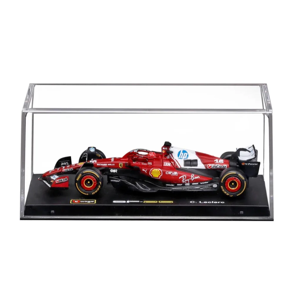 Bburago 36852L 1/43 Ferrari SF-25 No.16 Charles Leclerc with Helmet and Showcase - Image 4