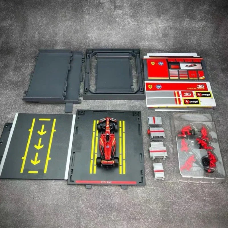 Bburago 36862 1/43 2024 Ferrari No.16 Charles Leclerc Pit Pass Competition Set - Image 14