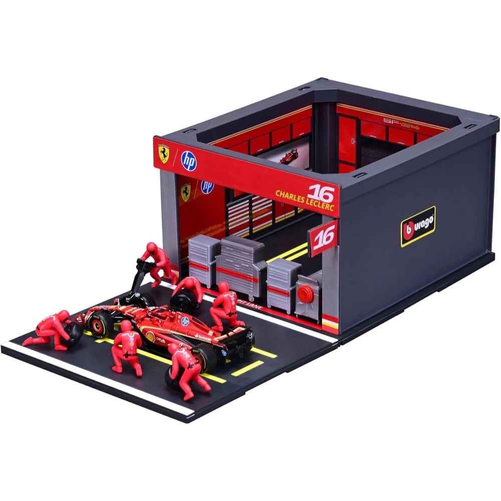 Bburago 36862 1/43 2024 Ferrari No.16 Charles Leclerc Pit Pass Competition Set - Image 4