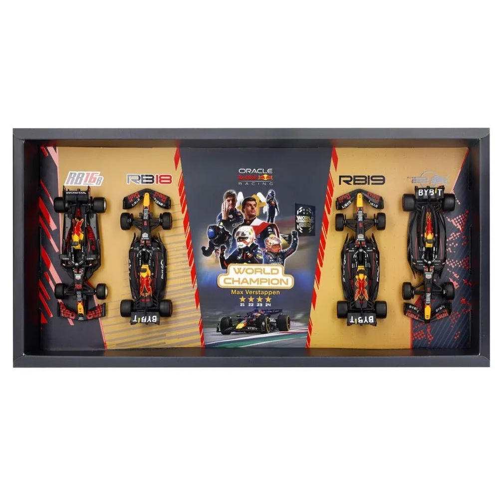 Bburago 38213 1/43 Verstappen No.1 Four World Championships 2021, 22, 23, 24 4 piece Gift Pack - Image 4