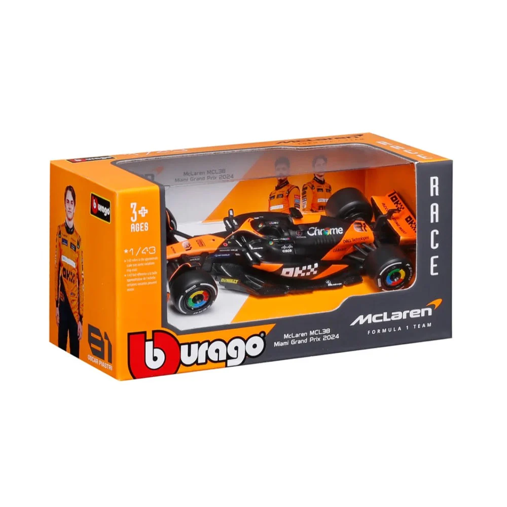 Bburago 38214P 1/43 2024 F-1 McLaren MCL 38 No.81 Piastri WB - Image 8