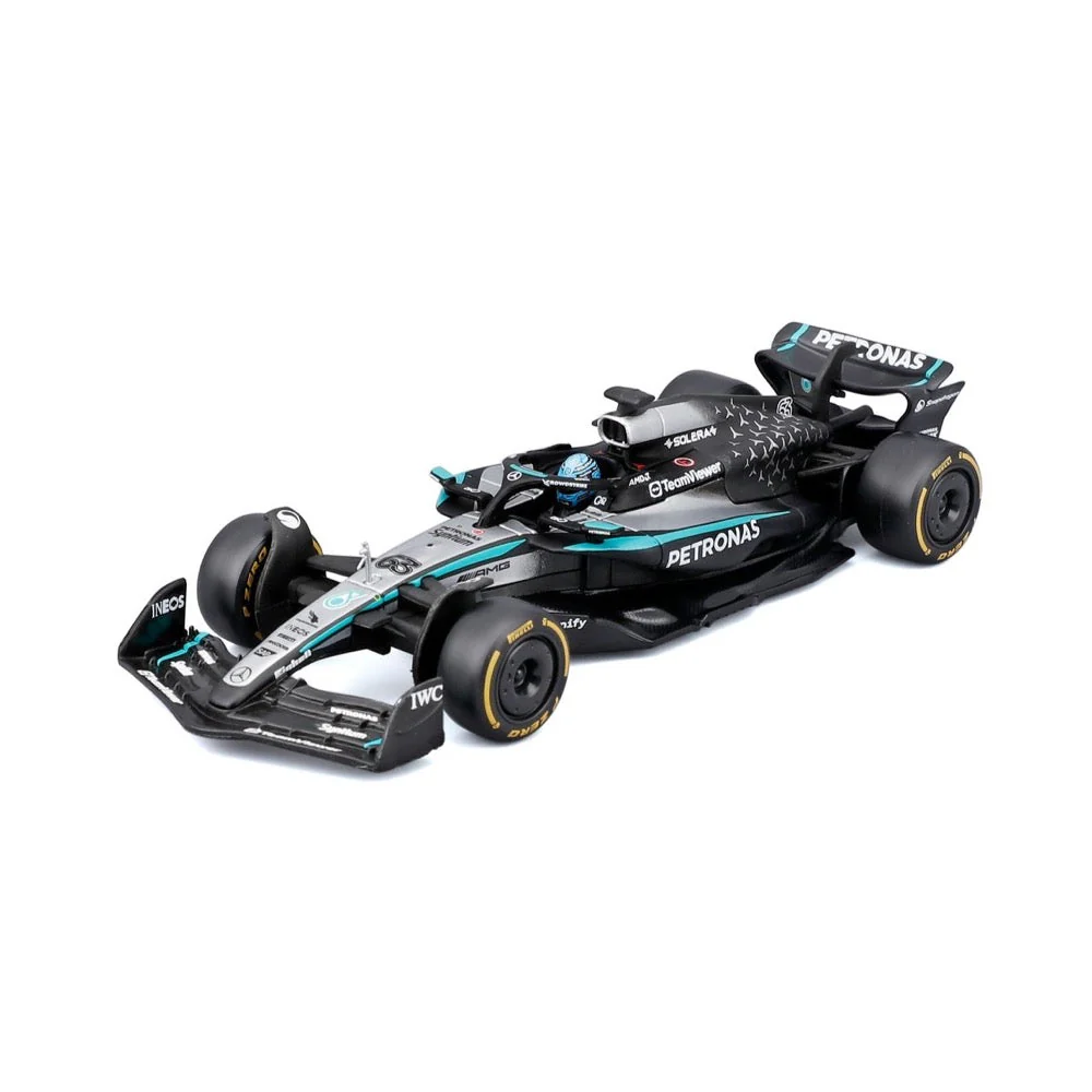 Bburago 38238R 1/43 Mercedes W16 No.63 George Russell with Helmet and Showcase