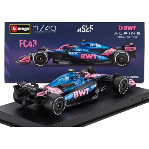 Bburago 38258C 1/43 BWT Alpine A525 No.43 Franco Colapinto with Helmet and Showcase - Image 3