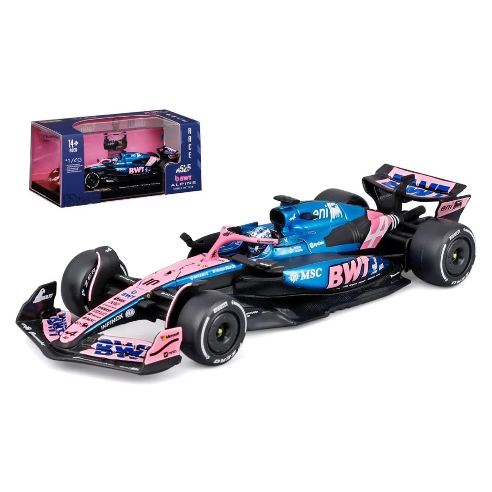 Bburago 38258G 1/43 BWT Alpine A525 No.10 Pierre Gasley with Helmet and Showcase