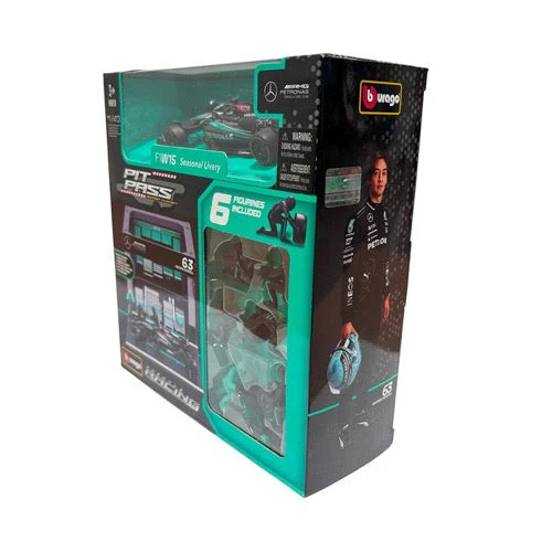 Bburago 38452 1/43 2024 No.63 George Russell Mercedes AMG Pit Pass Competition Set - Image 11