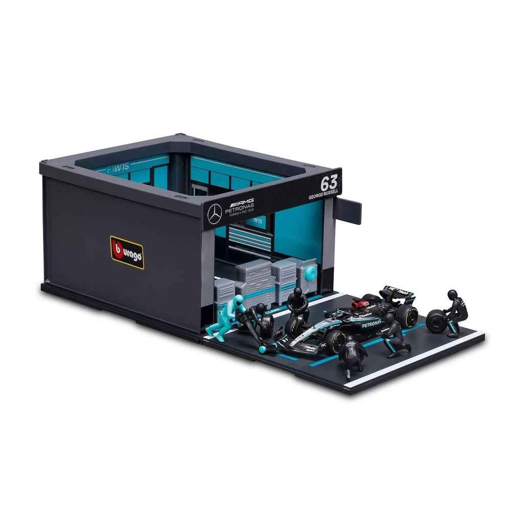 Bburago 38452 1/43 2024 No.63 George Russell Mercedes AMG Pit Pass Competition Set - Image 2