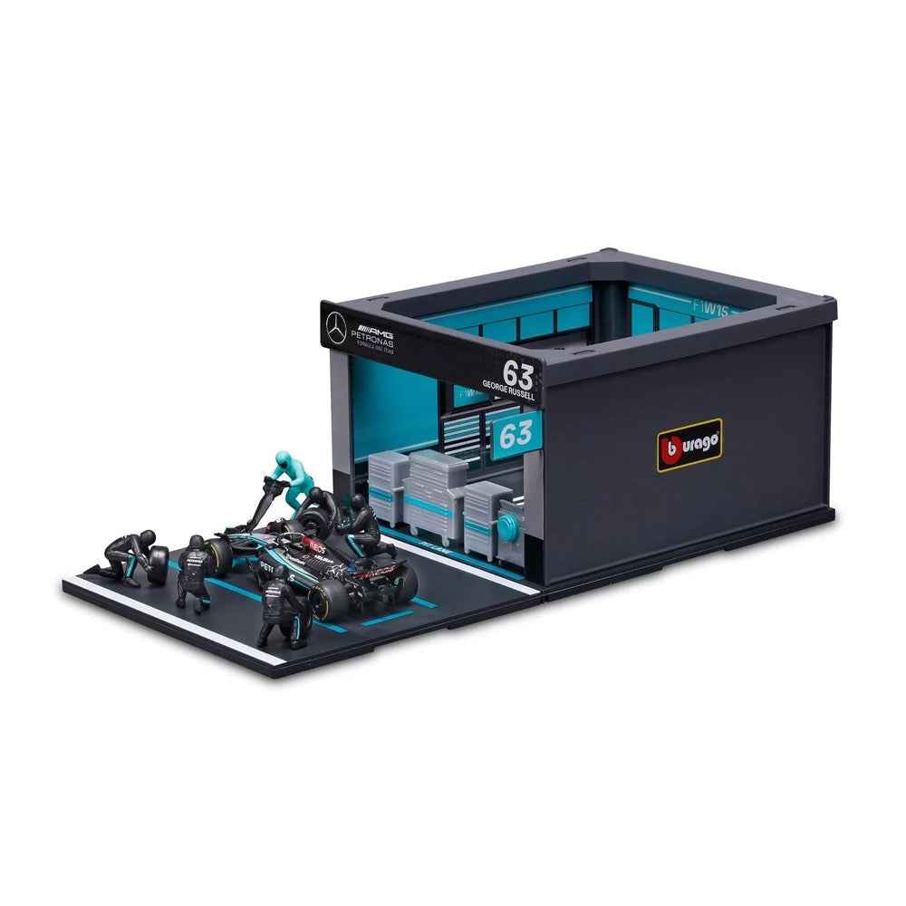 Bburago 38452 1/43 2024 No.63 George Russell Mercedes AMG Pit Pass Competition Set - Image 3