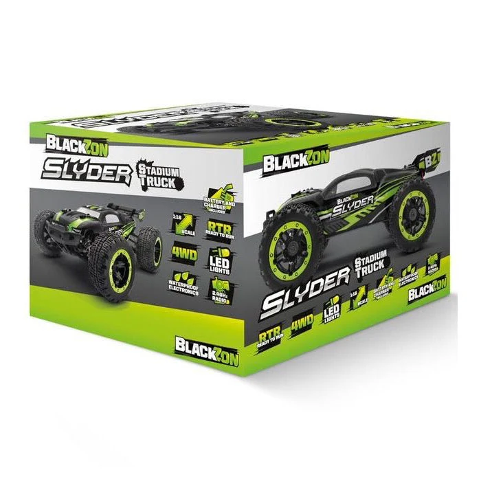 BlackZon Slyder ST 1/16 4WD Brushed Electric RC Stadium Truck Green BZ540102 - Image 6