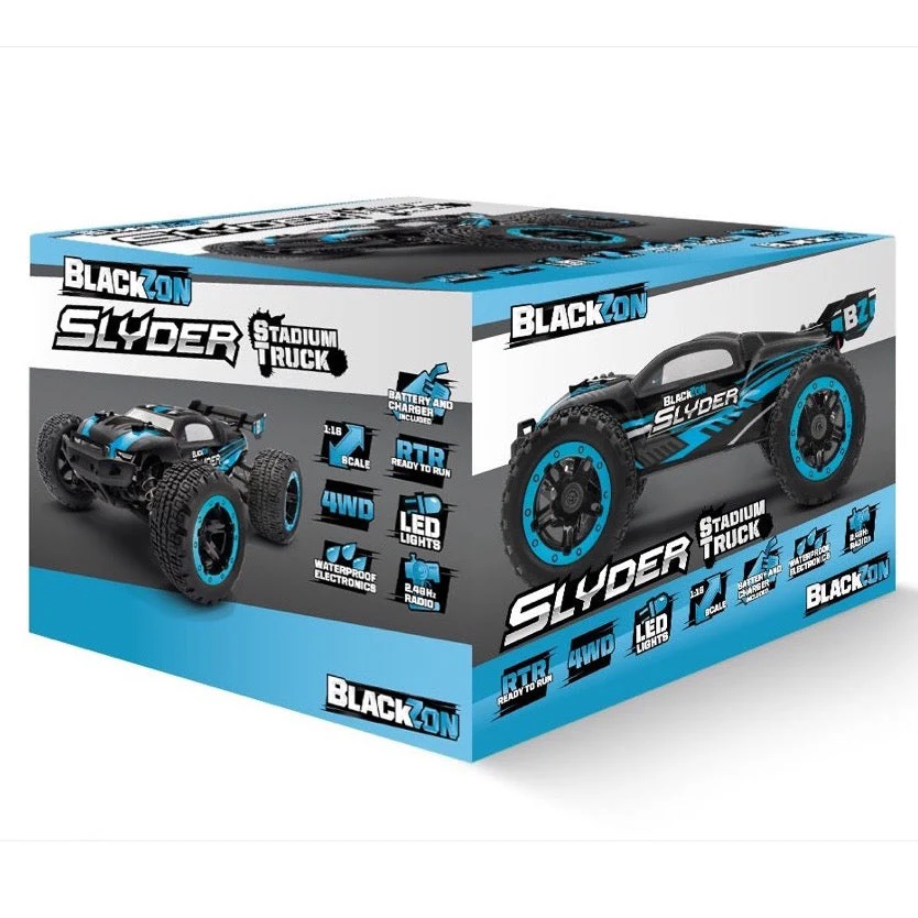 BlackZon Slyder ST 1/16 4WD Brushed Electric RC Stadium Truck Blue BZ540105 - Image 6