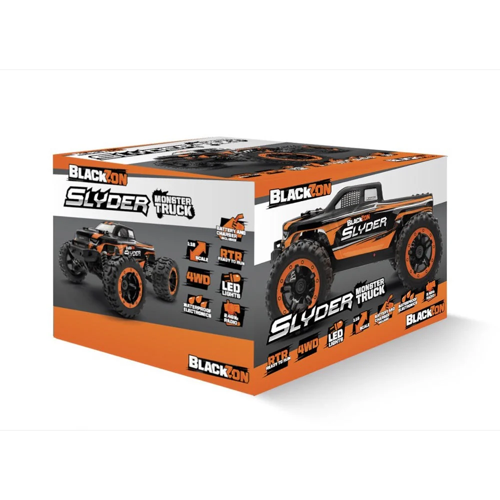 BlackZon Slyder MT 1/16 4WD Brushed Electric RC Monster Truck Orange BZ540099 - Image 7