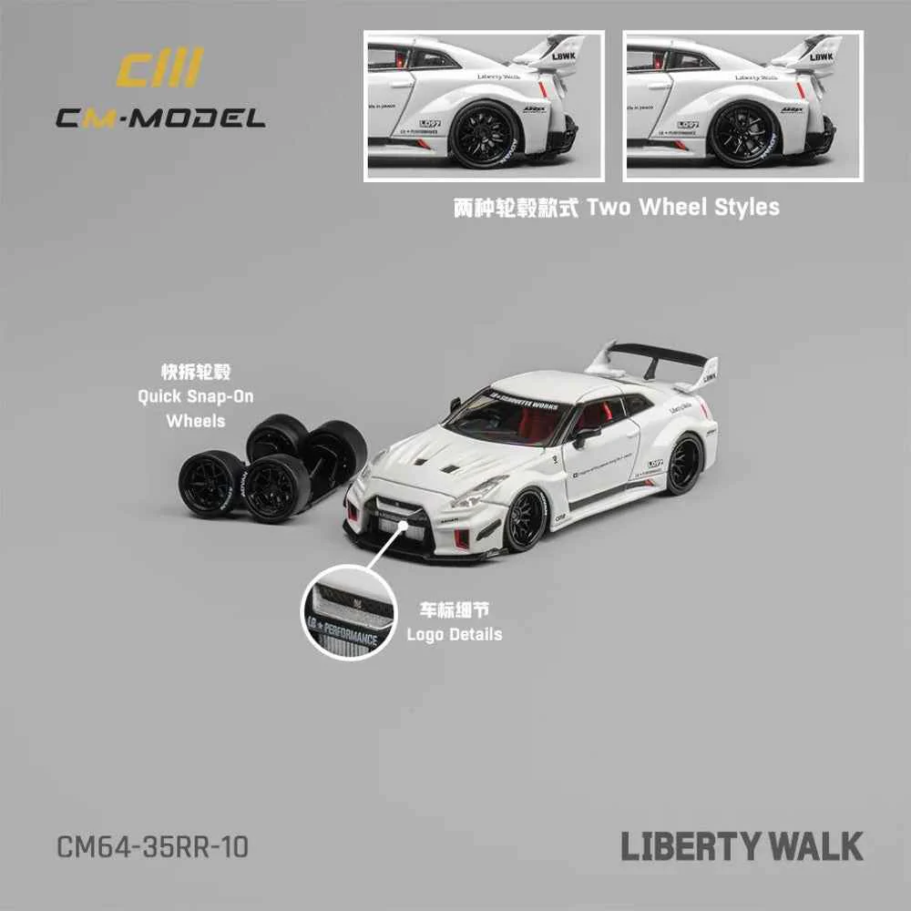 CM Model 64-35RR-10 1/64 Nissan LBWK Supersilhouette 35GT-RR White - Image 8