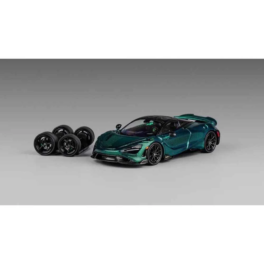 CM Model 64-765LT-19 1/64 Mclaren 765LT Chrome Green Full Carbon - Image 5