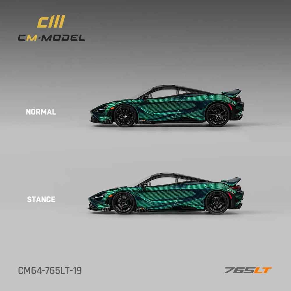 CM Model 64-765LT-19 1/64 Mclaren 765LT Chrome Green Full Carbon - Image 7