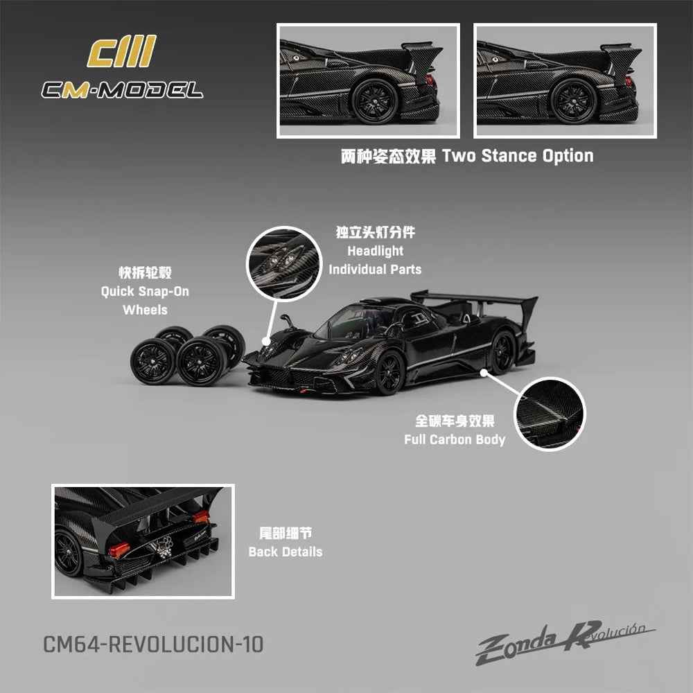 CM Model 64-Revolucion-10 1/64 Pagani Zonda Revolucion Full Carbon - Image 9