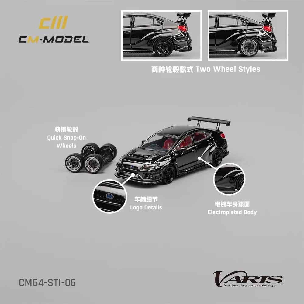CM Model 64-STI-06 1/64 Subaru Varis WRX STI Wide Body 1.0 Chome Black - Image 7