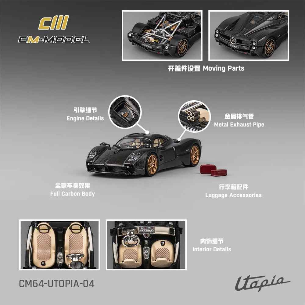 CM Model 64-Utopia-04 1/64 Pagani Utopia Full Carbon - Image 8