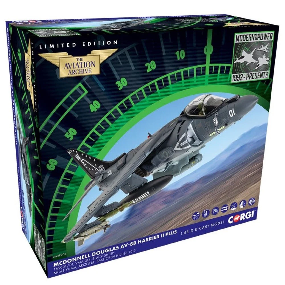 Corgi AA29303 1/48 McDonnell Douglas AV-8B Harrier II, VMA-214'Black Sheep' USMC, Afghanistan, November 2009 - Image 10