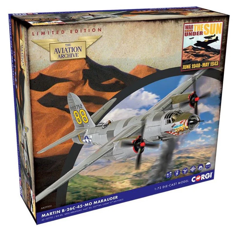 Corgi AA29502 1/72 Martin B-26C-45-MO Marauder Miss Arkansas 12th USAAF Lt Leo A Lampman - Image 2