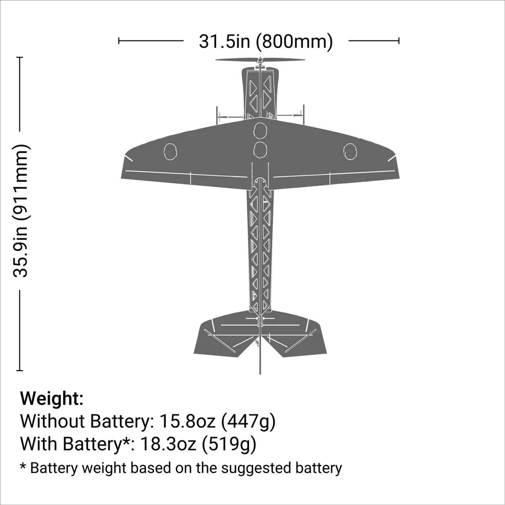 E-Flite 4-Site 3D FF (Flat Foamy) 800mm BNF Basic with AS3X and SAFE Select EFL02950 - Image 23