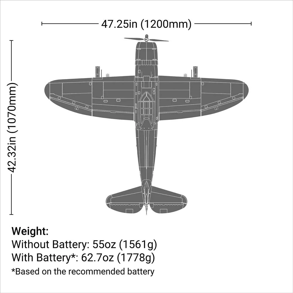 E-Flite P-47 Razorback 1.2m with Smart Technology BNF Basic EFL08450 - Image 17