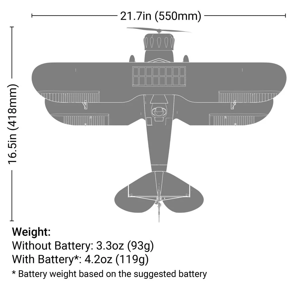 E-Flite UMX WACO RC Plane BNF Basic with AS3X and SAFE Select Yellow EFLU53550 - Image 22