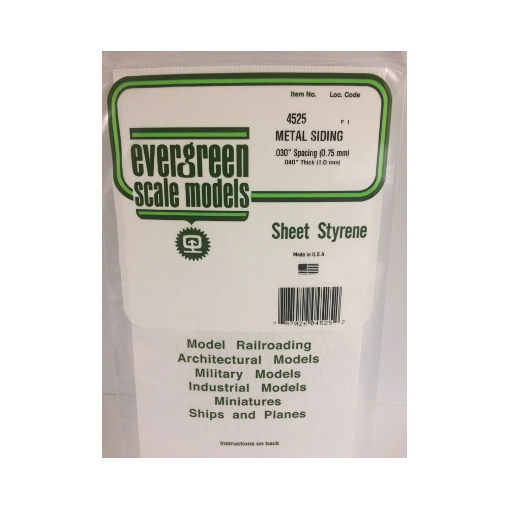 Evergreen 4525 White Styrene Metal Siding Sheet 0.030 x 6 x 12in / 0.76mm x 15cm x 30cm - 1 - Image 3