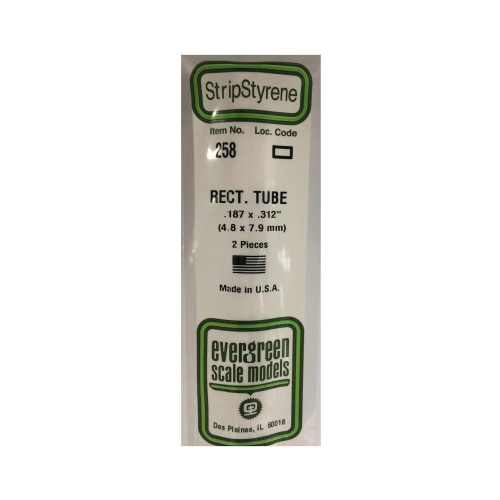 Evergreen 00258 Styrene Rectangular Tube 0.187 x 0.312 x 14Inch / 4.7mm x 7.9mm x 36cm - 2 - Image 3
