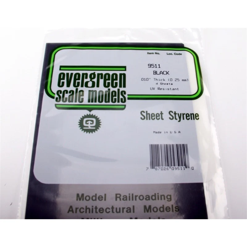 Evergreen 09511 Styrene Black Sheets .010in/0.25mm - 6inx12in(x4) - Image 4
