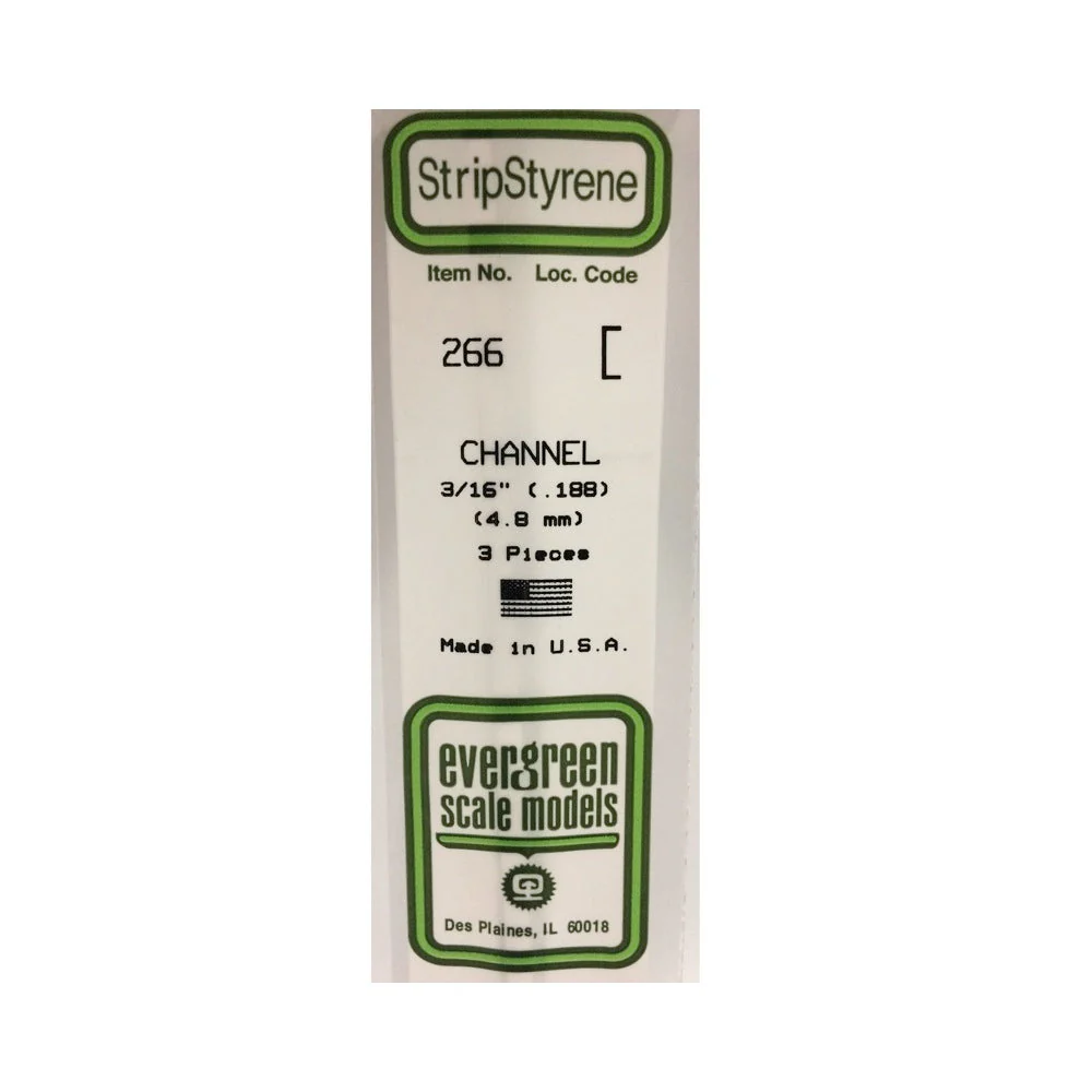 Evergreen 00266 Styrene Channel .188in/4.8mm 14in/35cm - 3 - Image 2