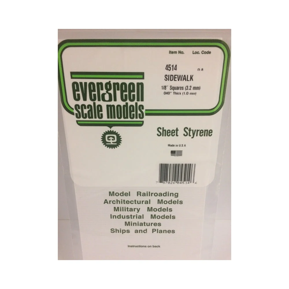 Evergreen 04514 Styrene Sidewalk 0.125 x 6 x 12in / 3.2mm x 15cm x 30cm - 1 - Image 2