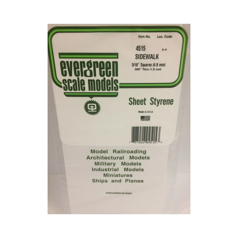 Evergreen 04515 Styrene Sidewalk 0.188 x 6 x 12in / 4.8mm x 15cm x 30cm - 1 - Image 2