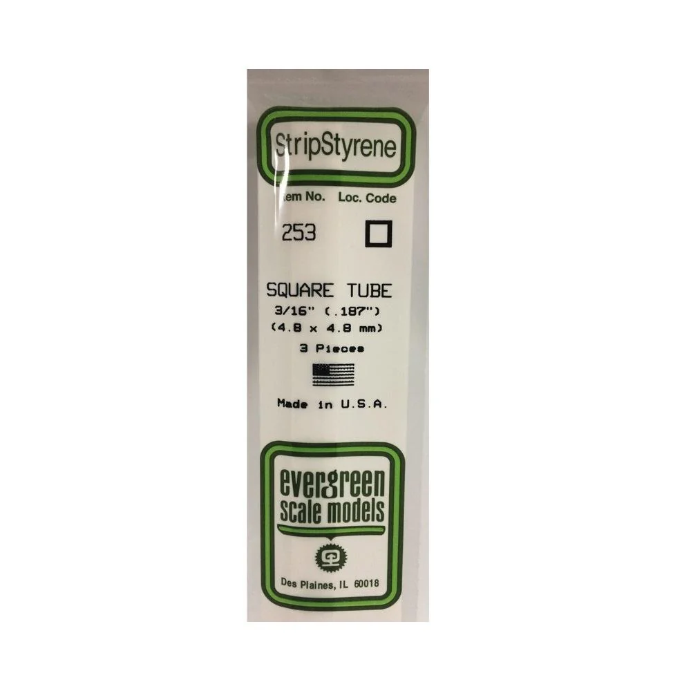 Evergreen 00253 Styrene Square Tube 0.188 x 14in / 4.8mm x 36cm - 3 - Image 3