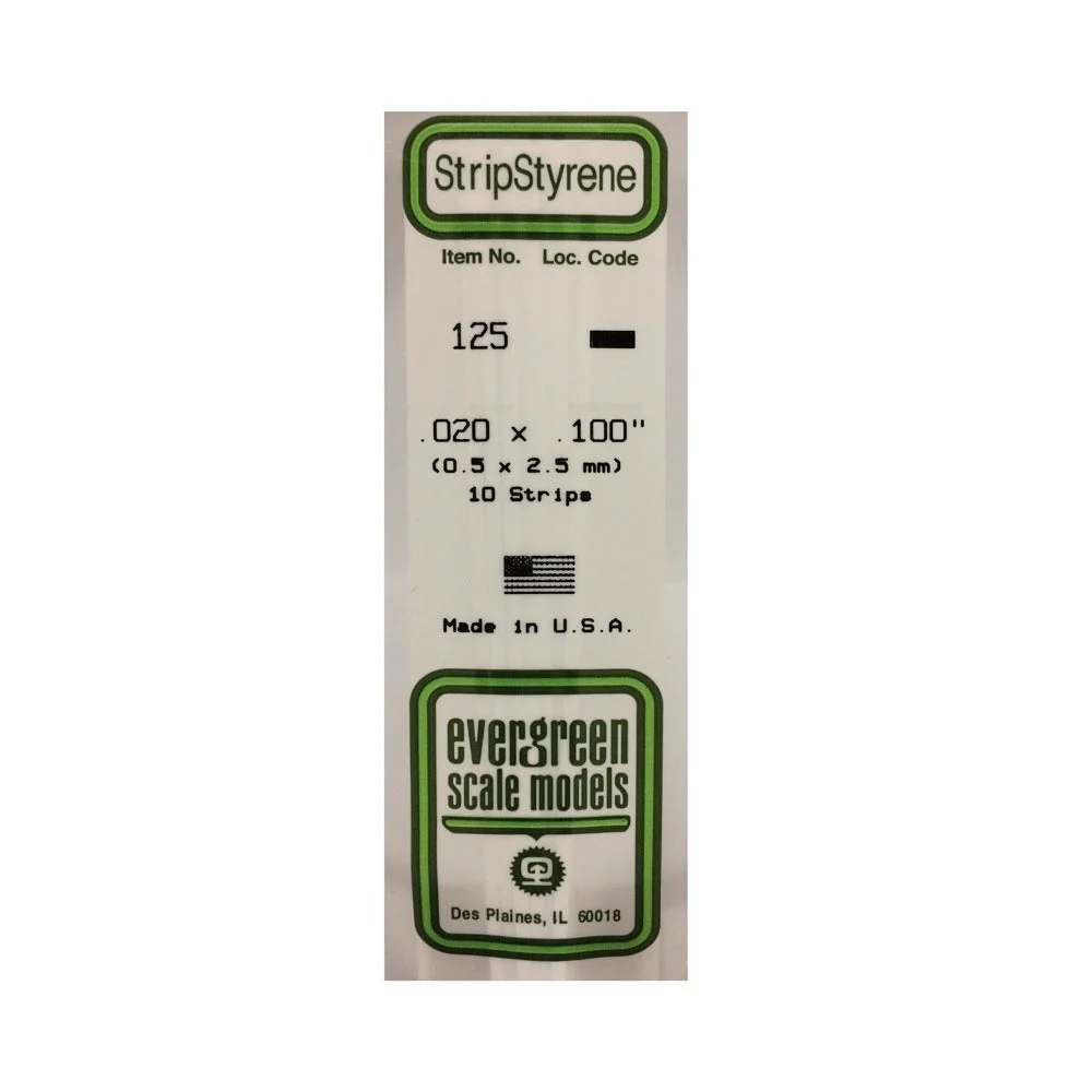 Evergreen 00125 Styrene Strips 0.020 x 0.100 x 14in / 0.51mm x 2.5mm x 36cm - 10 - Image 3